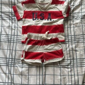Kids Red and White Striped USA Set